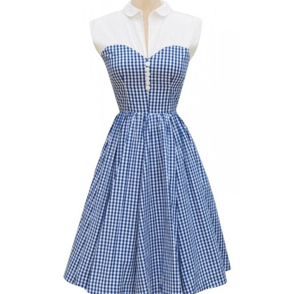 Trashy Diva Dresses & Skirts - Trashy diva blue gingham hopscotch dress